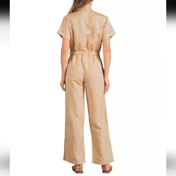 Bloomingdale's Elan Tan Jumpsuit Sz S - Picture 3 of 7